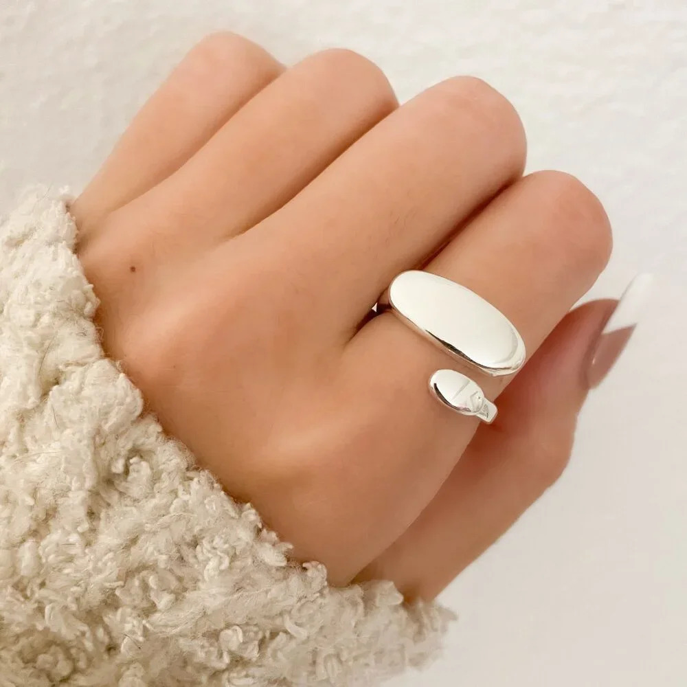 925 Sterling Silver Bar Ring Chunky Ring Thick Ring Silver Bar Geometric Ring